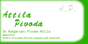attila pivoda business card